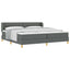 Box spring seng med hovedgærde Mørkegrå 200 x 200 cm Stof