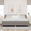 Box spring seng med hovedgærde Gråbrun 200 x 200 cm Stof