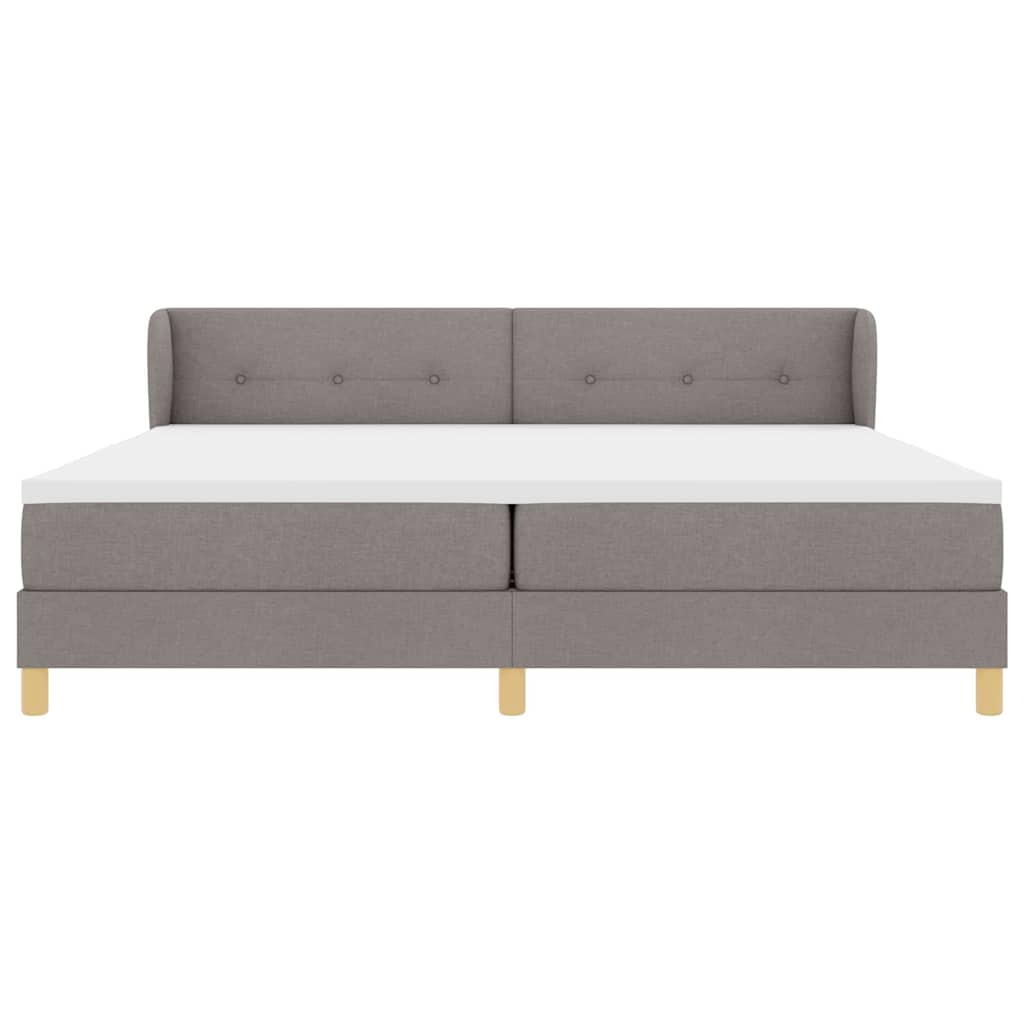Box spring seng med hovedgærde Gråbrun 200 x 200 cm Stof