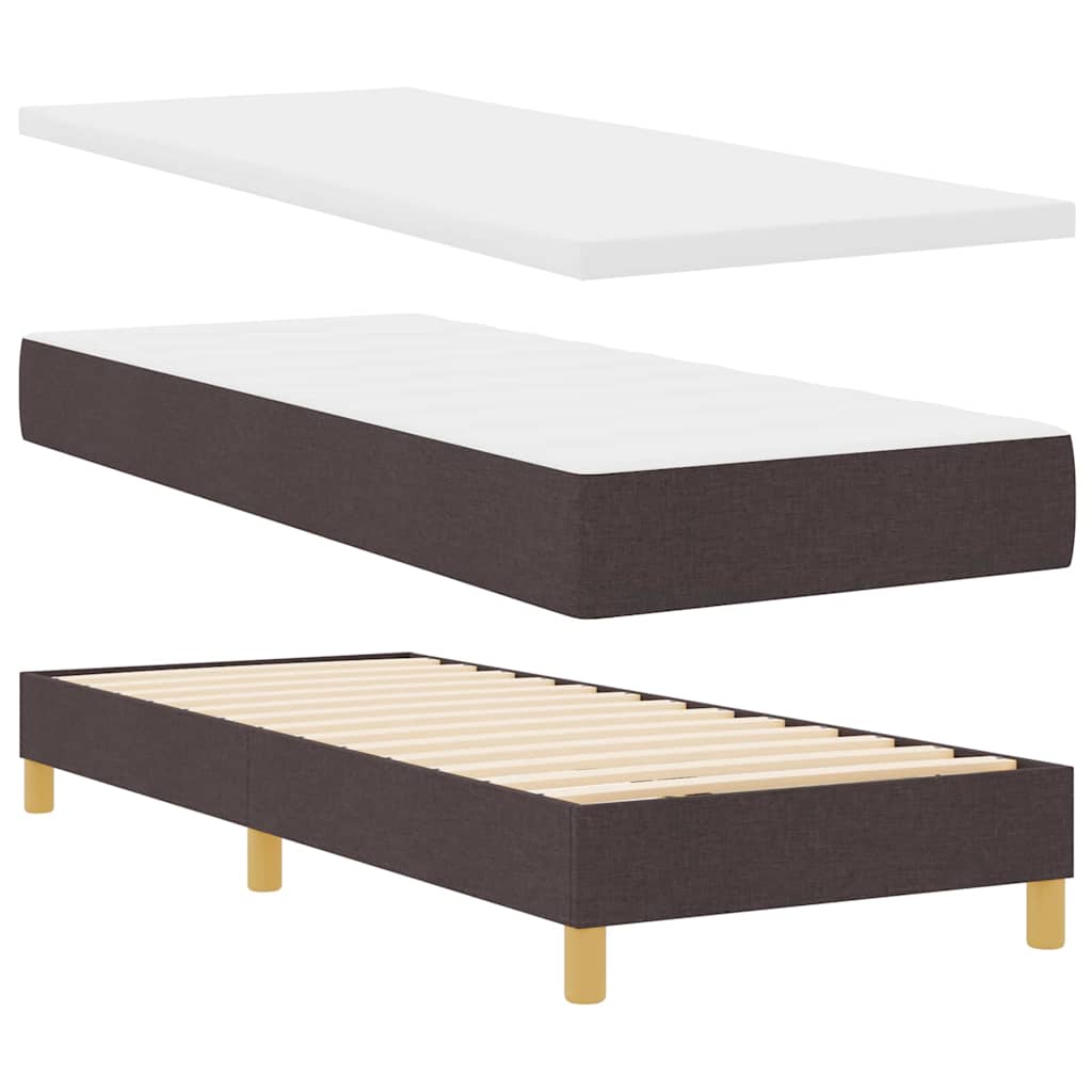 Box spring seng med hovedgærde Mørk Brun 80 x 200 cm Stof