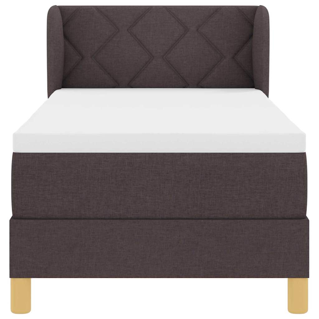 Box spring seng med hovedgærde Mørk Brun 80 x 200 cm Stof
