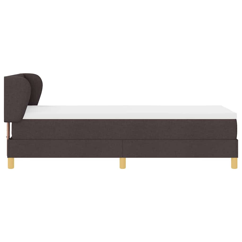Box spring seng med hovedgærde Mørk Brun 80 x 200 cm Stof