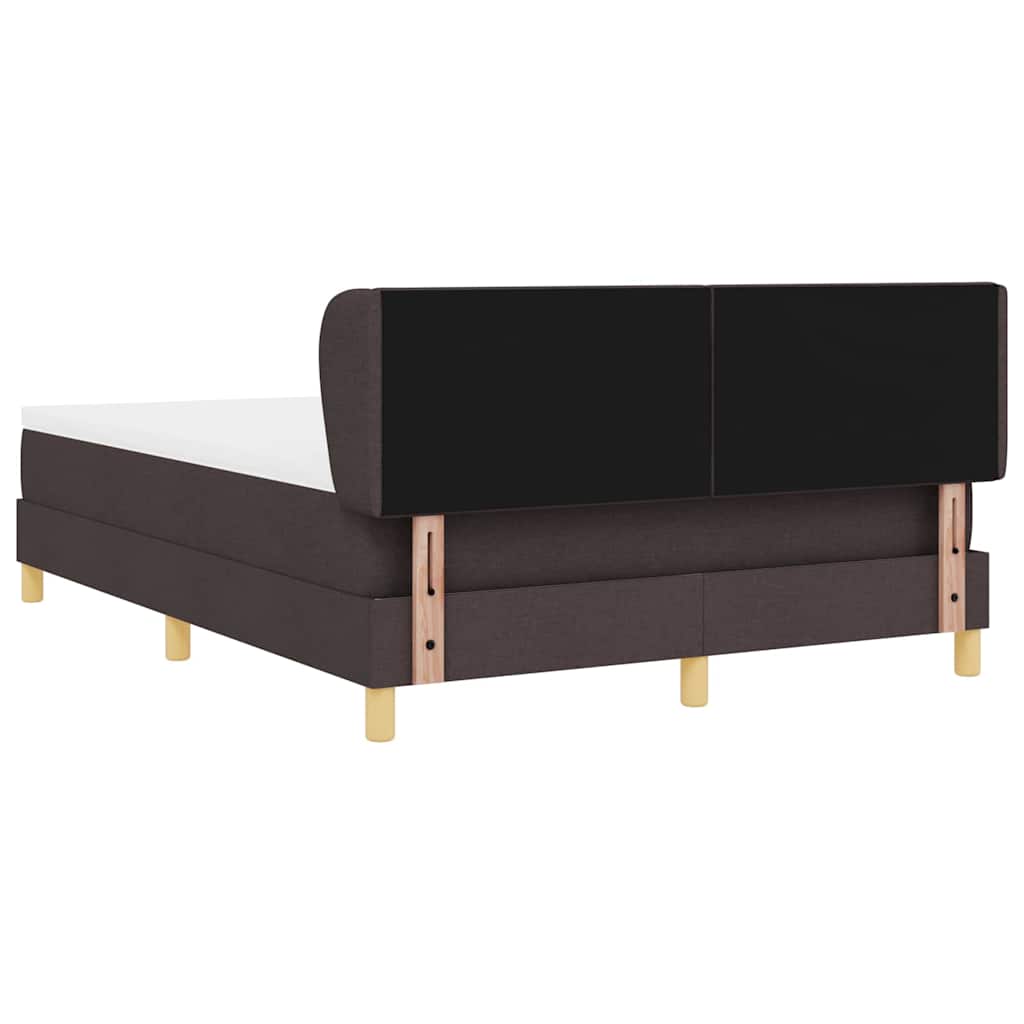 Box spring seng med hovedgærde Mørk Brun 140 x 190 cm Stof