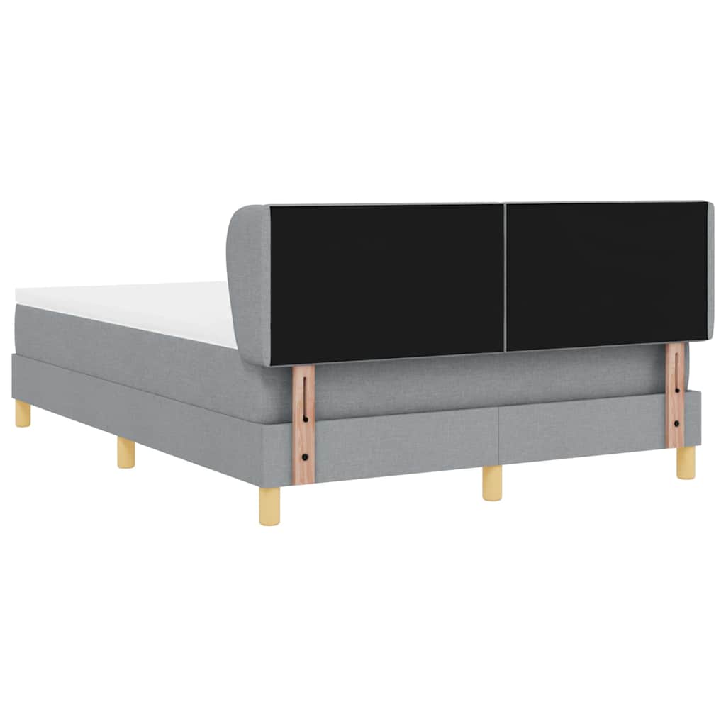 Box spring seng med hovedgærde Lysegrå 140 x 200 cm Stof