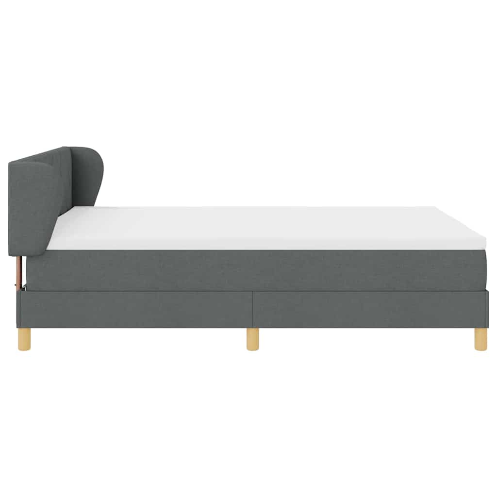 Box spring seng med hovedgærde Mørkegrå 140 x 200 cm Stof