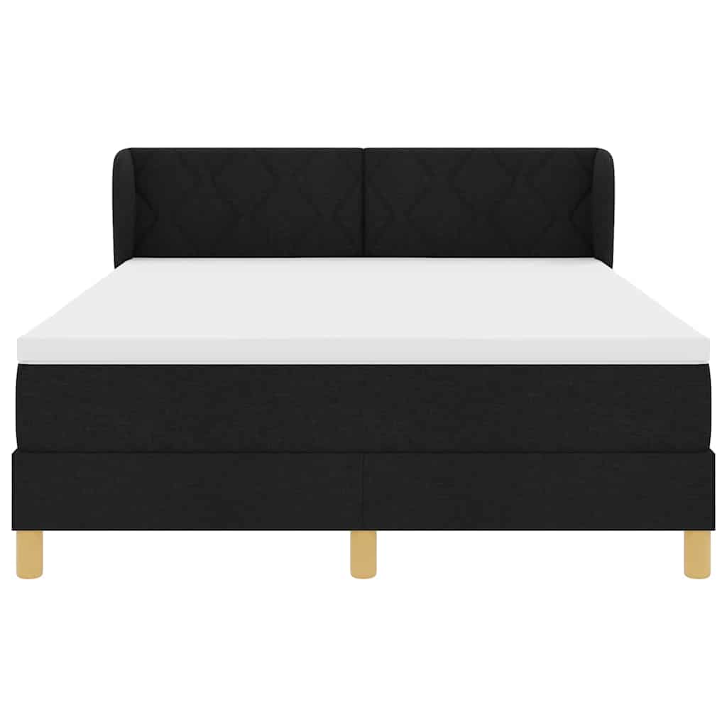Box spring seng med hovedgærde Sort 140 x 200 cm Stof