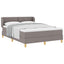 Box spring seng med hovedgærde Gråbrun 140 x 200 cm Stof