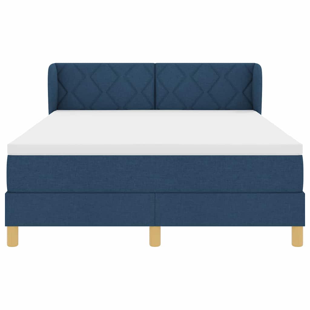 Box spring seng med hovedgærde Blå 140 x 200 cm Stof