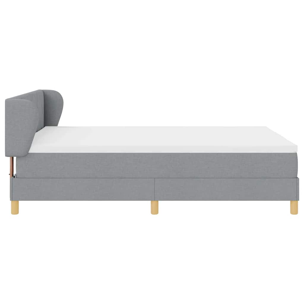 Box spring seng med hovedgærde Lysegrå 160 x 200 cm Stof