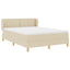Box spring seng med hovedgærde Creme 160 x 200 cm Stof