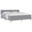 Box spring seng med hovedgærde Lysegrå 180 x 200 cm Stof