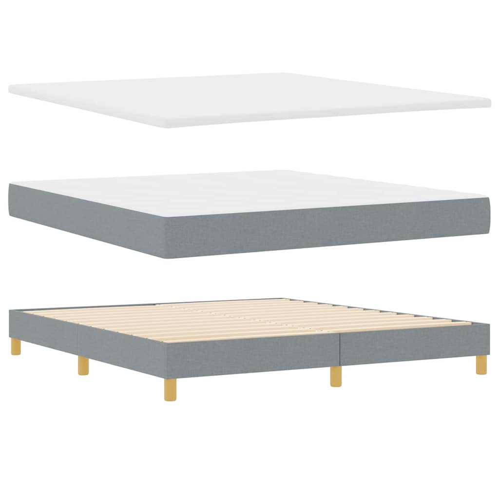Box spring seng med hovedgærde Lysegrå 180 x 200 cm Stof
