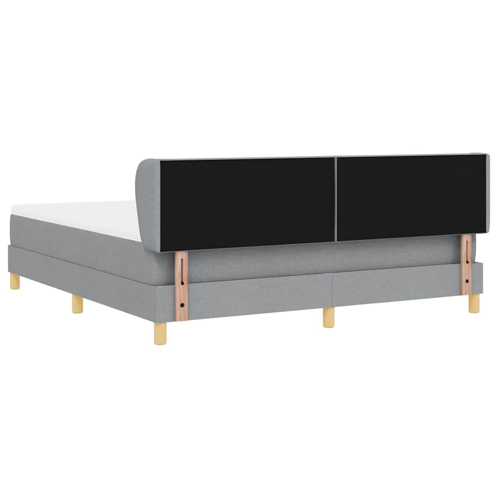 Box spring seng med hovedgærde Lysegrå 180 x 200 cm Stof