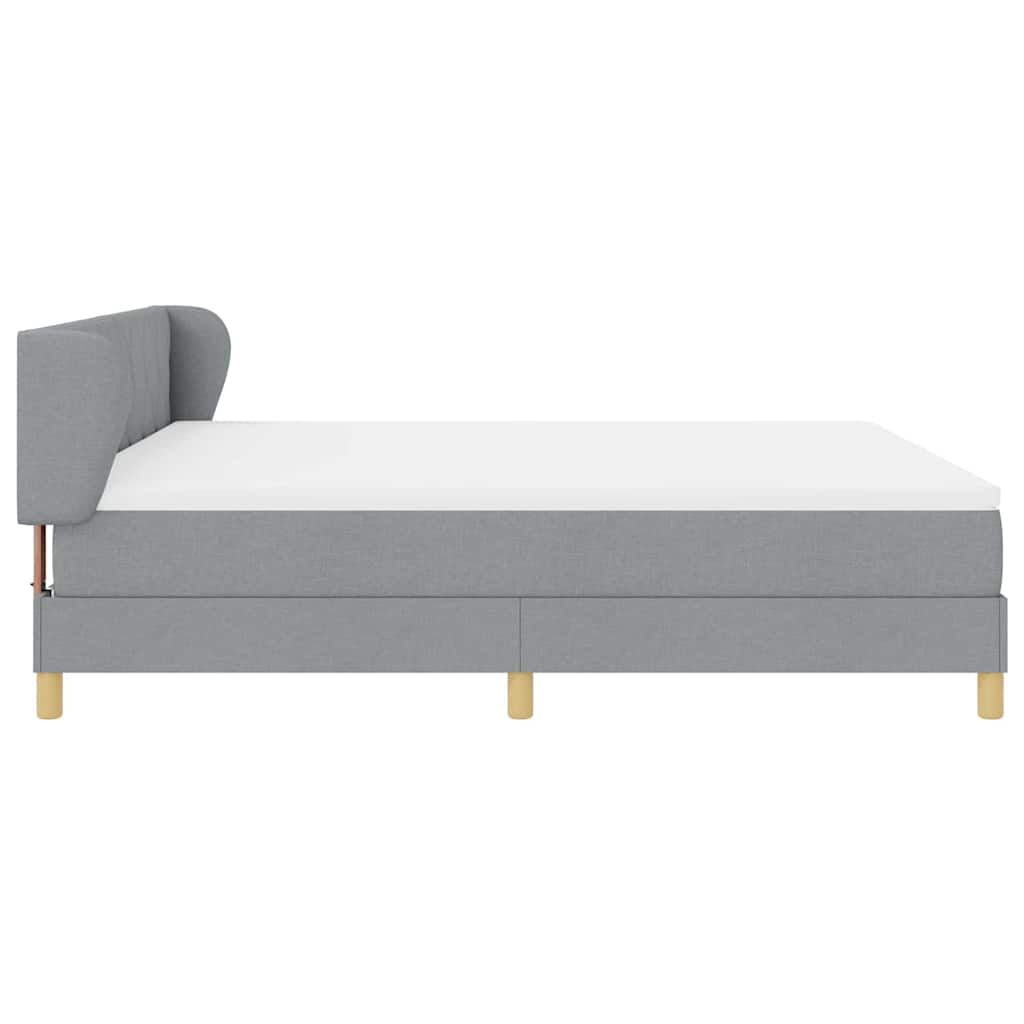 Box spring seng med hovedgærde Lysegrå 180 x 200 cm Stof