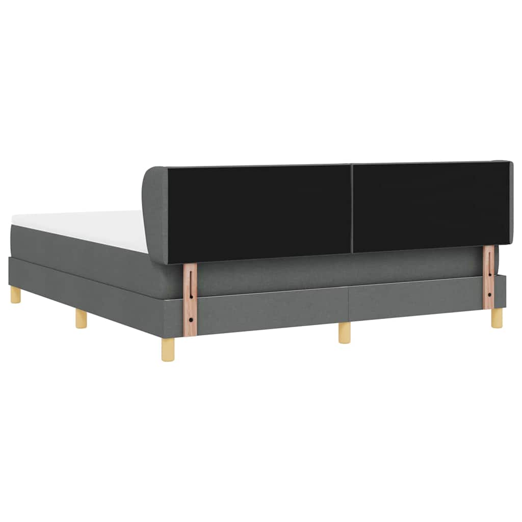 Box spring seng med hovedgærde Mørkegrå 180 x 200 cm Stof