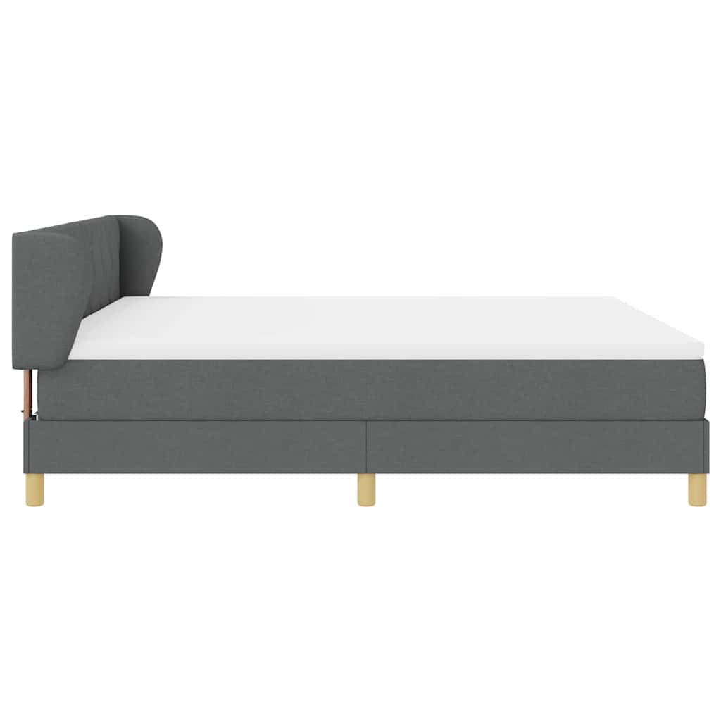 Box spring seng med hovedgærde Mørkegrå 180 x 200 cm Stof