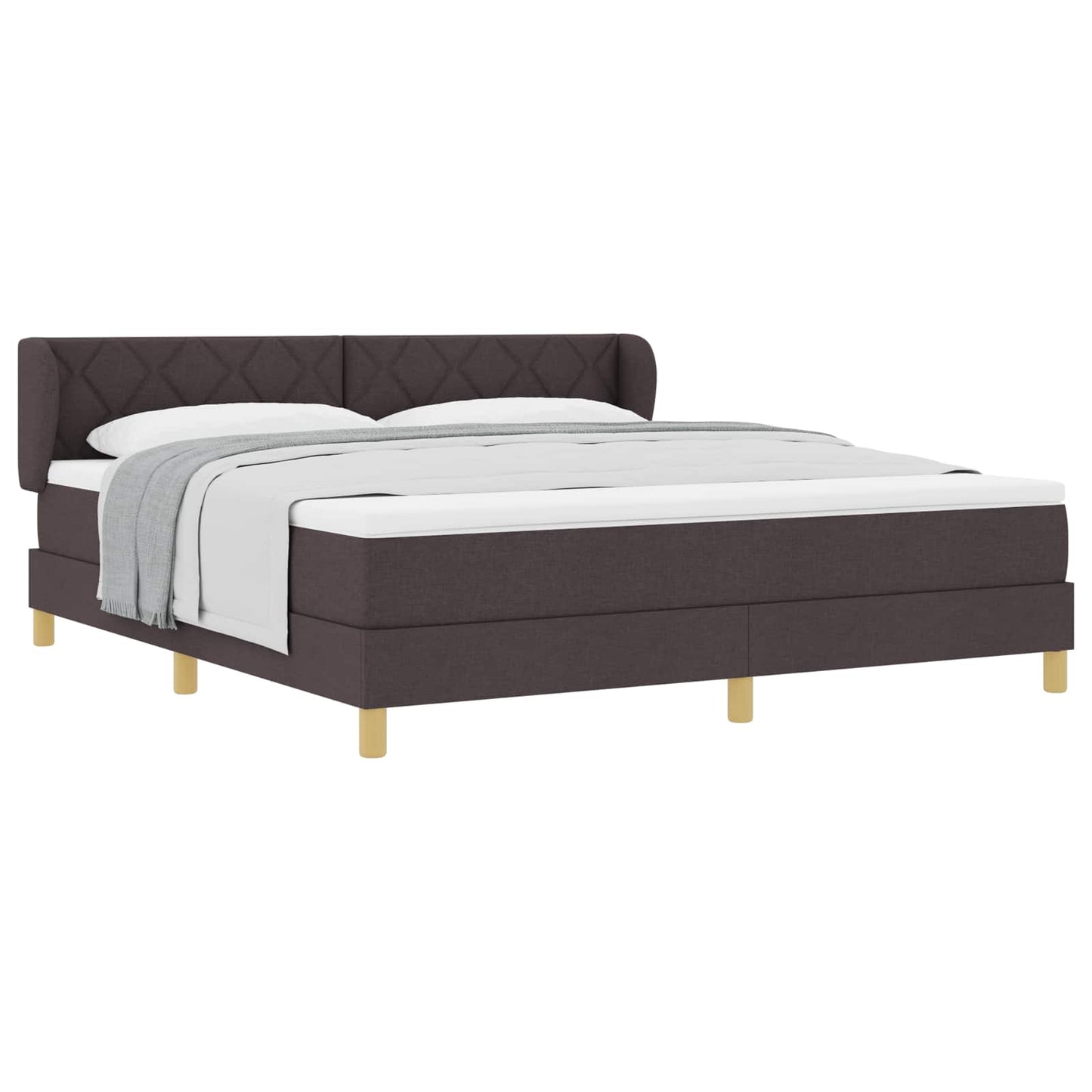 Box spring seng med hovedgærde Mørk Brun 180 x 200 cm Stof