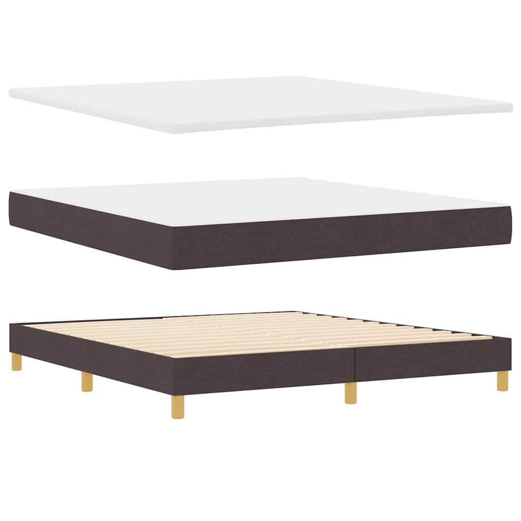 Box spring seng med hovedgærde Mørk Brun 180 x 200 cm Stof