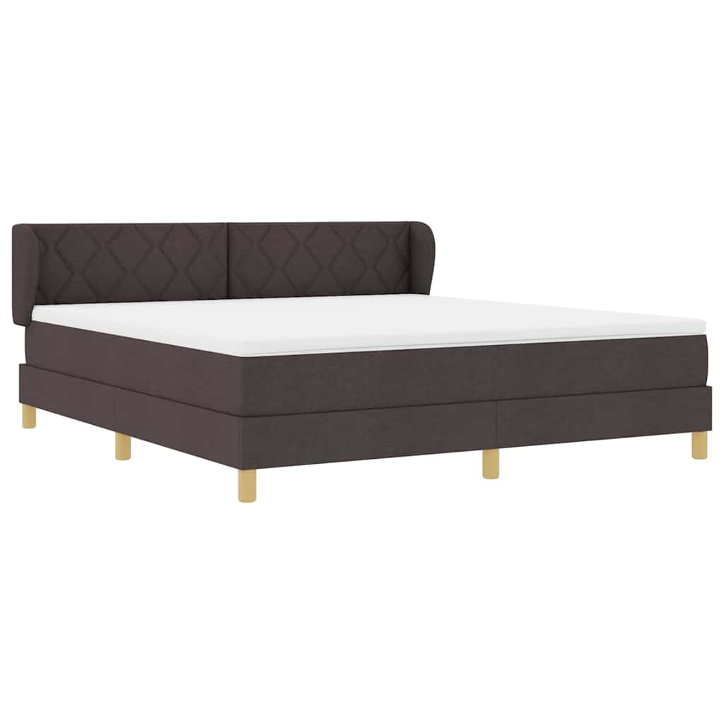 Box spring seng med hovedgærde Mørk Brun 180 x 200 cm Stof