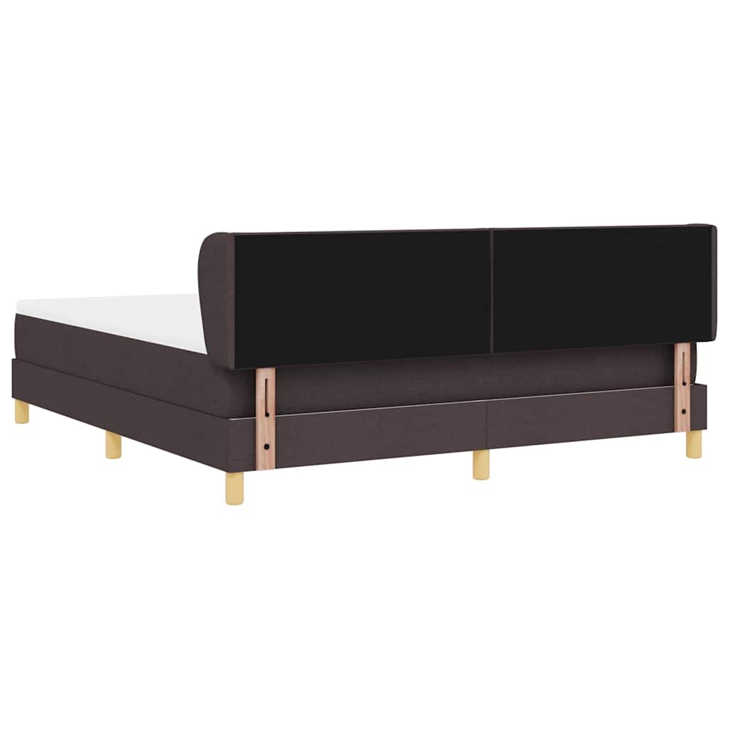 Box spring seng med hovedgærde Mørk Brun 180 x 200 cm Stof
