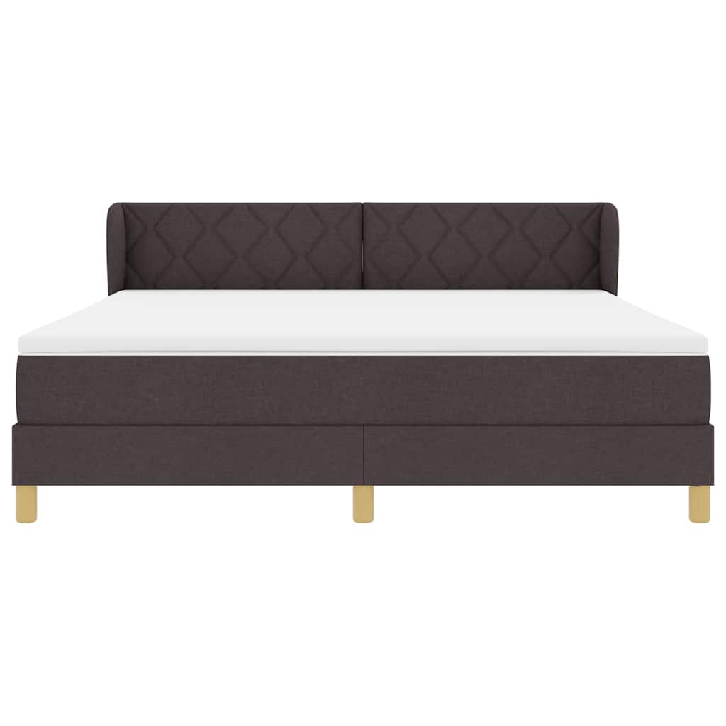 Box spring seng med hovedgærde Mørk Brun 180 x 200 cm Stof