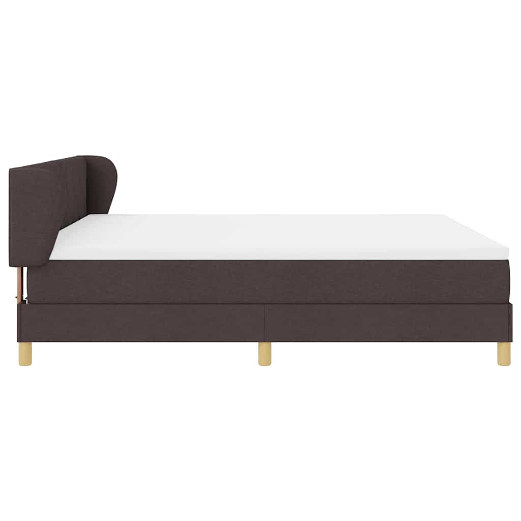 Box spring seng med hovedgærde Mørk Brun 180 x 200 cm Stof