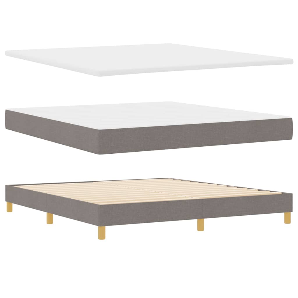 Box spring seng med hovedgærde Gråbrun 180 x 200 cm Stof