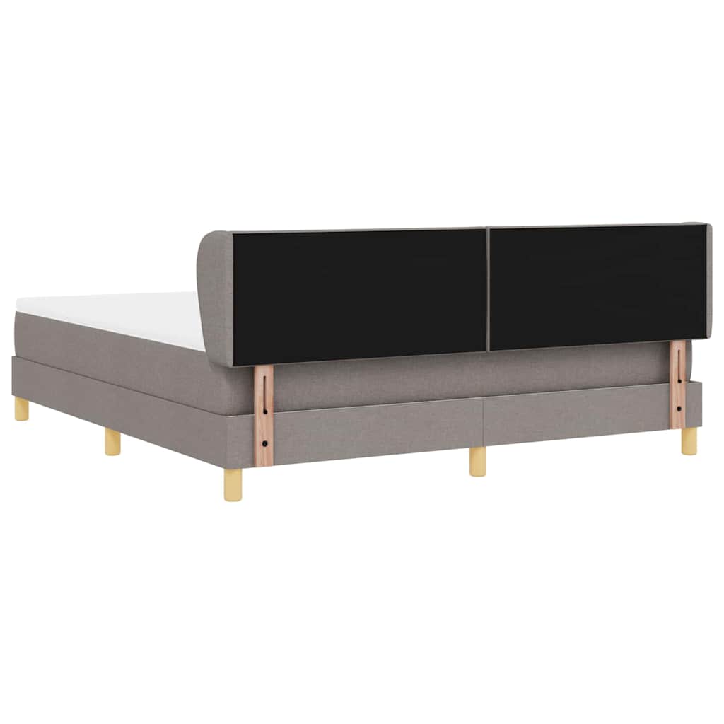 Box spring seng med hovedgærde Gråbrun 180 x 200 cm Stof