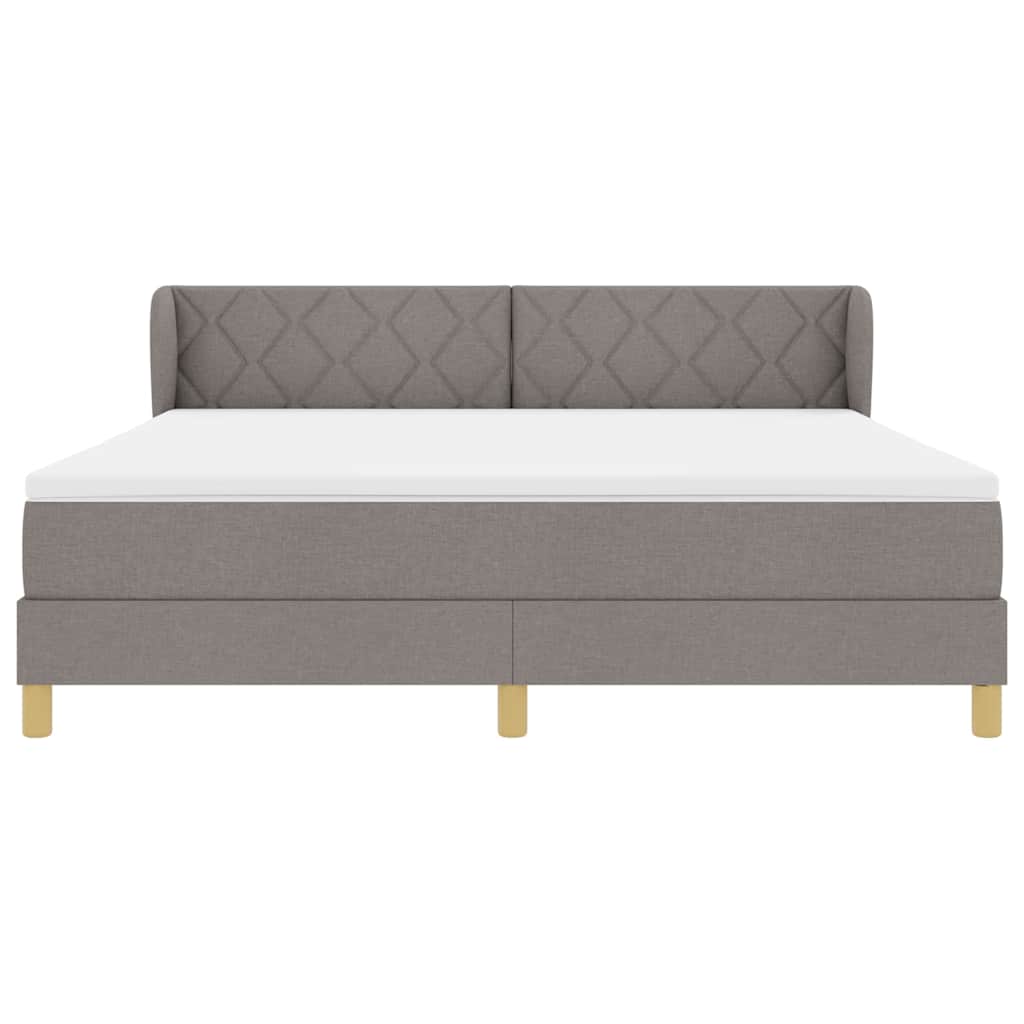 Box spring seng med hovedgærde Gråbrun 180 x 200 cm Stof