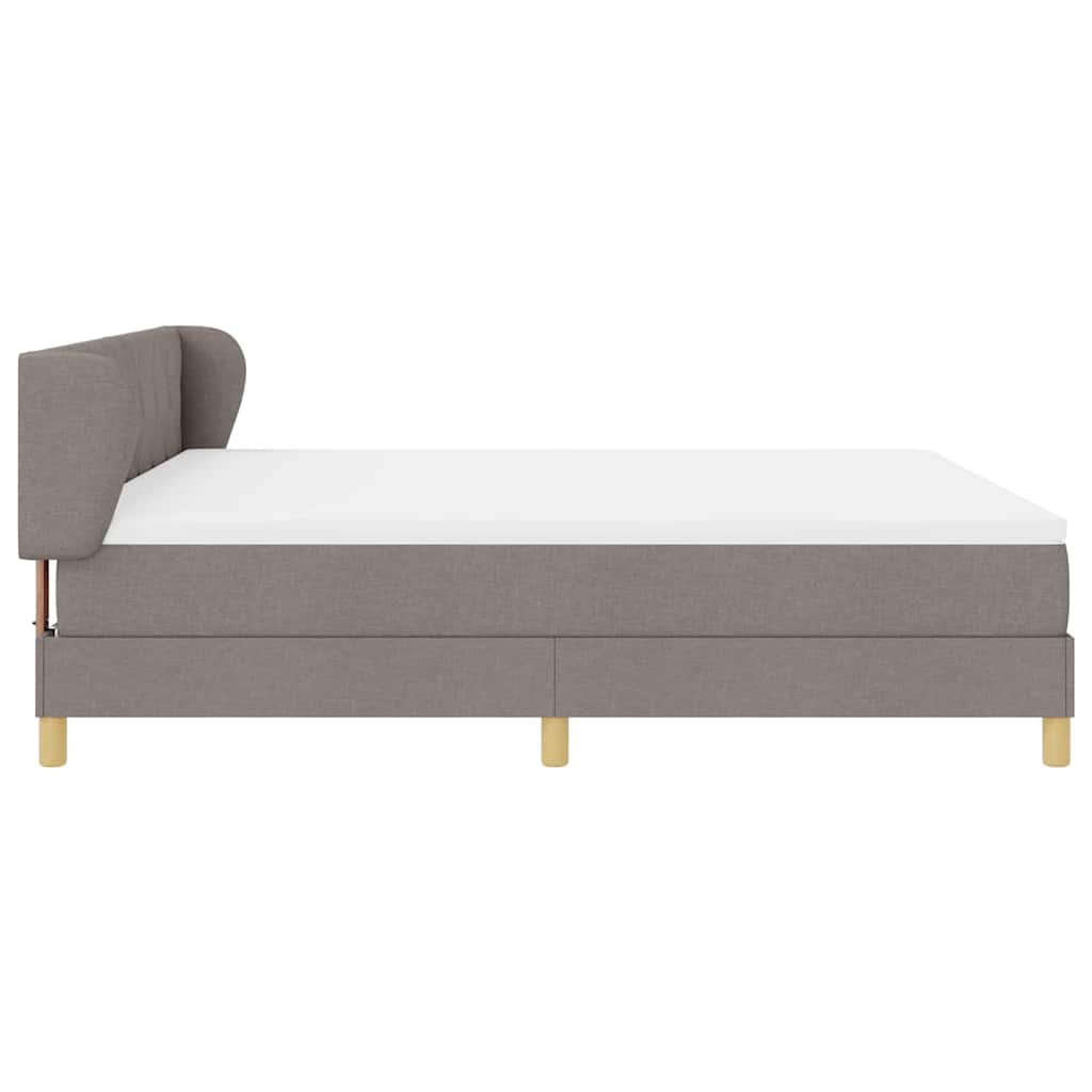 Box spring seng med hovedgærde Gråbrun 180 x 200 cm Stof