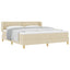 Box spring seng med hovedgærde Creme 180 x 200 cm Stof