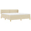Box spring seng med hovedgærde Creme 180 x 200 cm Stof