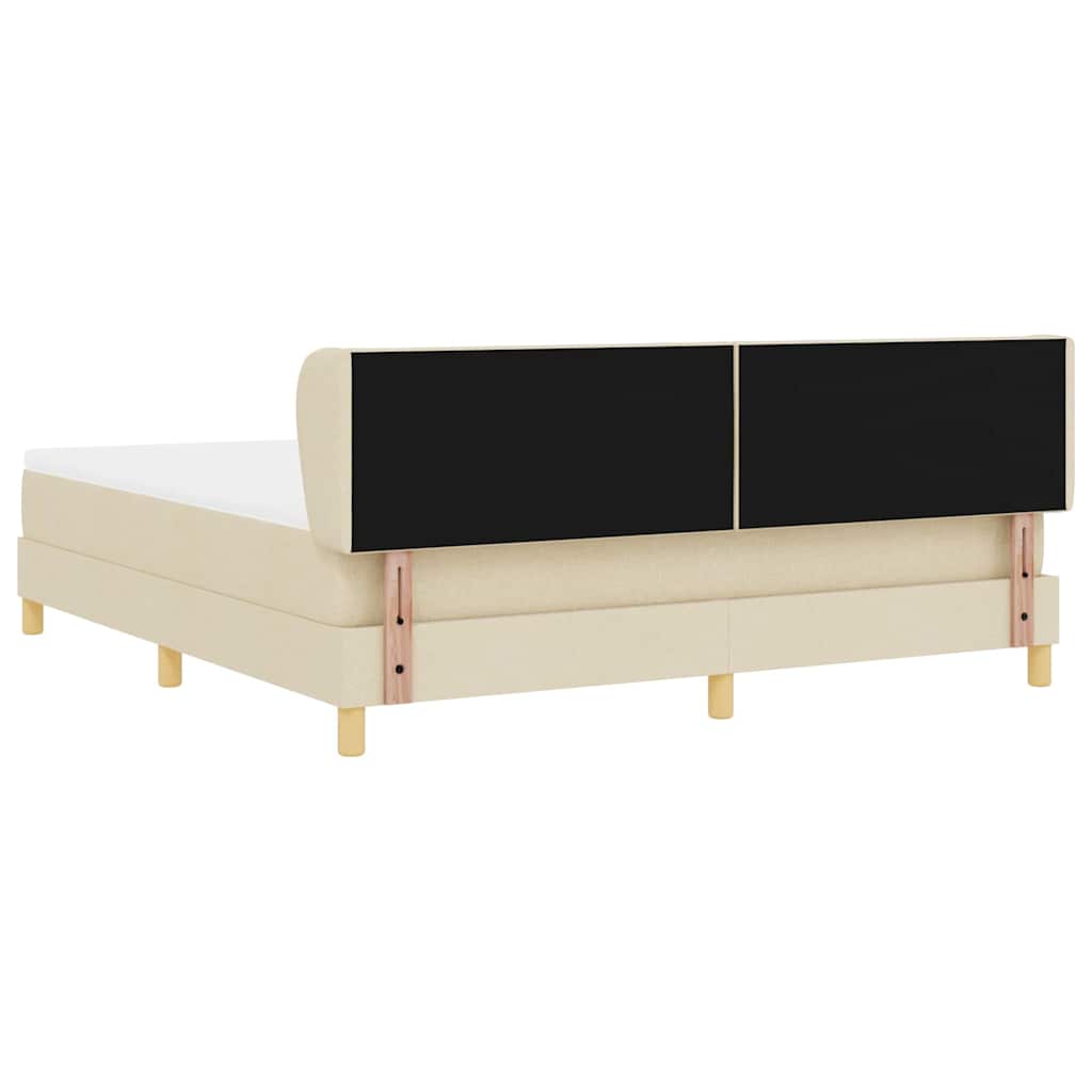 Box spring seng med hovedgærde Creme 180 x 200 cm Stof