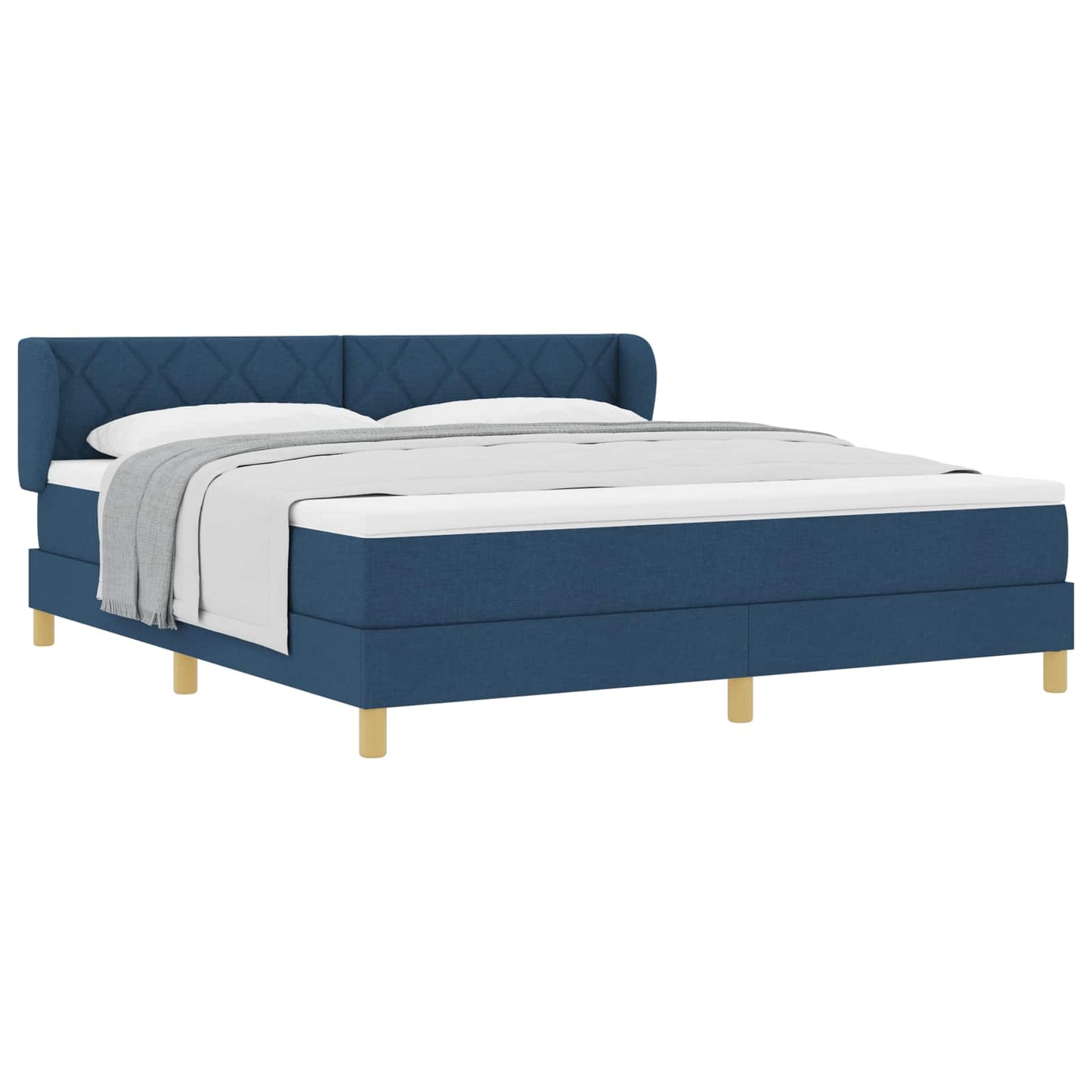 Box spring seng med hovedgærde Blå 180 x 200 cm Stof