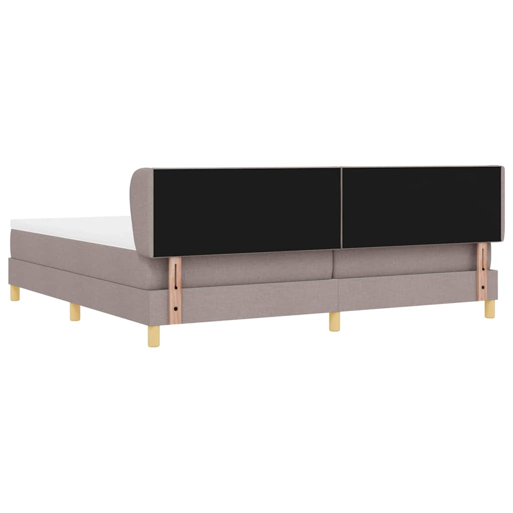 Box spring seng med hovedgærde Gråbrun 200 x 200 cm Stof