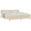 Box spring seng med hovedgærde Creme 200 x 200 cm Stof