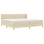 Box spring seng med hovedgærde Creme 200 x 200 cm Stof