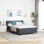 Box spring seng med hovedgærde Mørkegrå 140 x 190 cm Fløjl