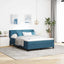 Box spring seng med hovedgærde Mørkeblå 160 x 200 cm Fløjl