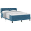 Box spring seng med hovedgærde Mørkeblå 160 x 200 cm Fløjl
