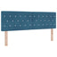 Box spring seng med hovedgærde Mørkeblå 160 x 200 cm Fløjl