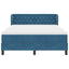 Box spring seng med hovedgærde Mørkeblå 160 x 200 cm Fløjl