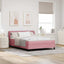 Box spring seng med hovedgærde Lyserød 160 x 200 cm Fløjl