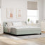 Box spring seng med hovedgærde Lysegrå 180 x 200 cm Fløjl