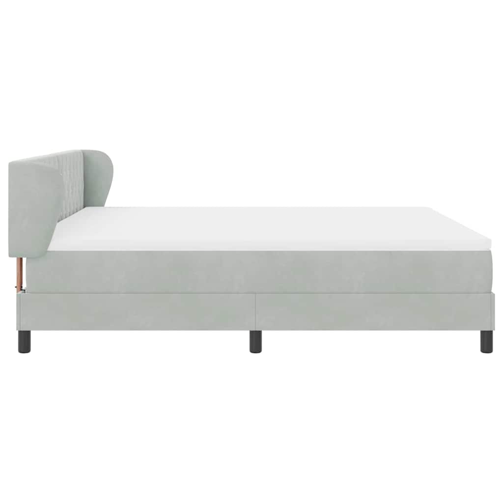 Box spring seng med hovedgærde Lysegrå 180 x 200 cm Fløjl