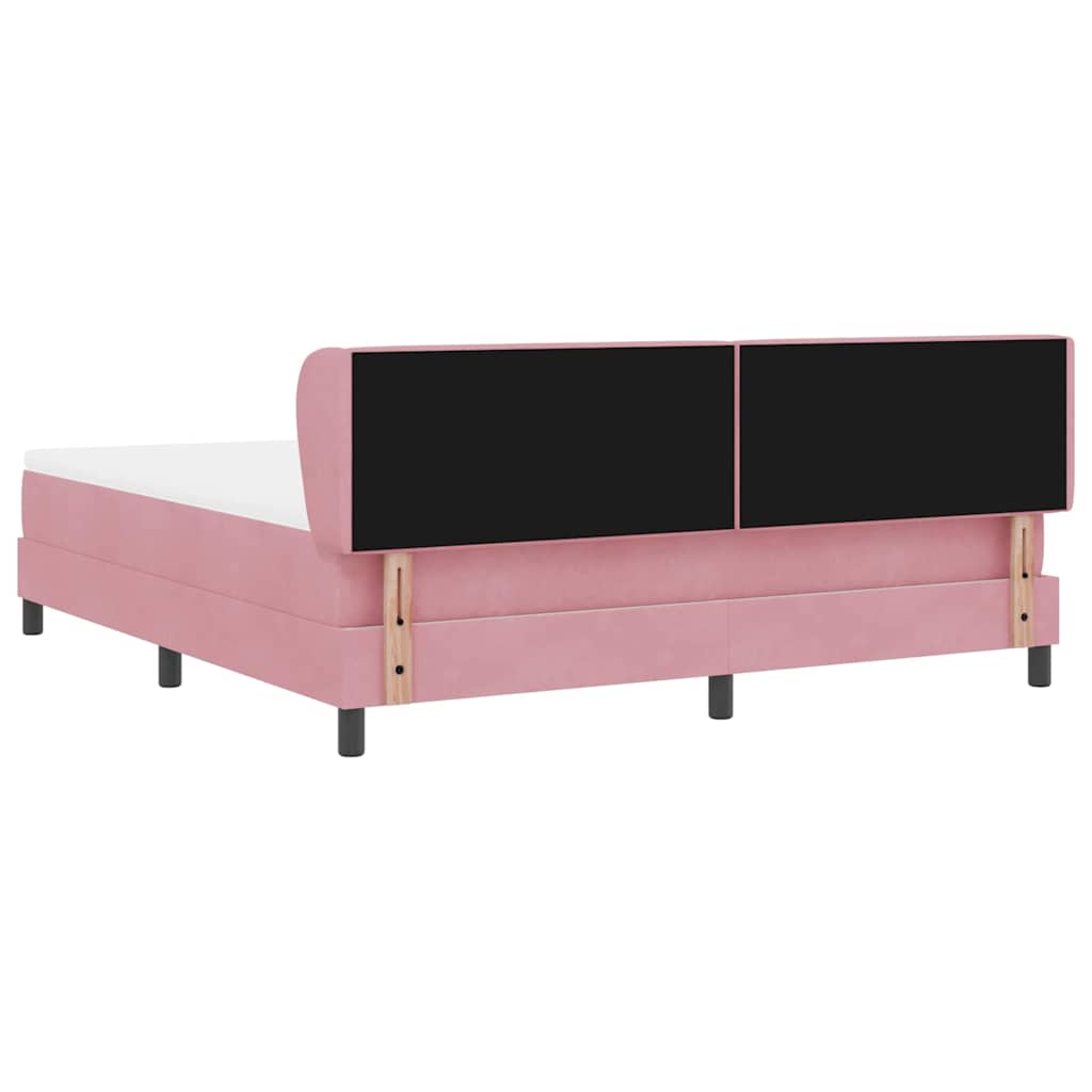 Box spring seng med hovedgærde Lyserød 180 x 200 cm Fløjl