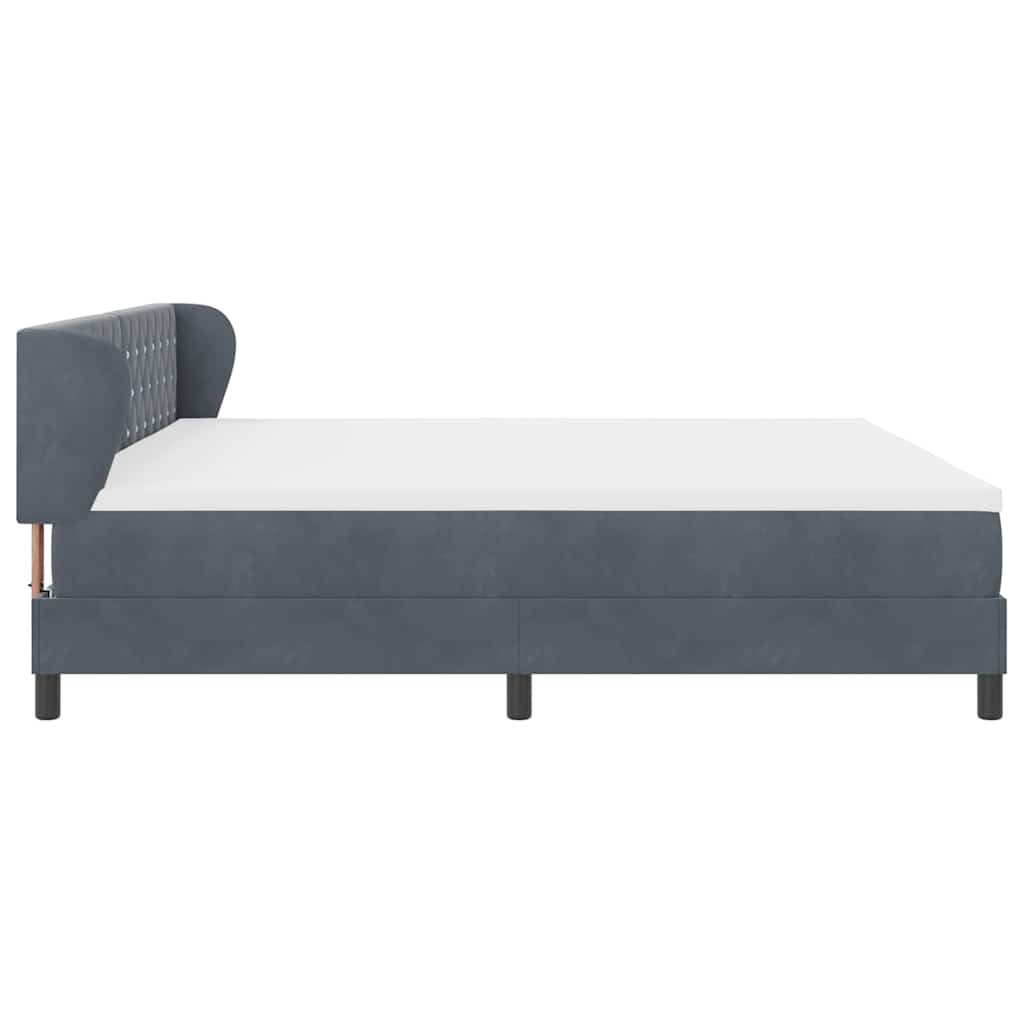Box spring seng med madras Mørkegrå 200 x 200 cm Fløjl