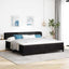 Box spring seng med madras Sort 200 x 200 cm Fløjl