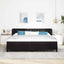 Box spring seng med madras Sort 200 x 200 cm Fløjl