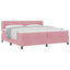 Box spring seng med hovedgærde Lyserød 200 x 200 cm Fløjl